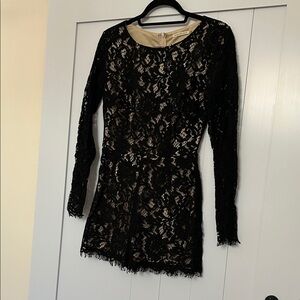 Elegant Black Lace Romper